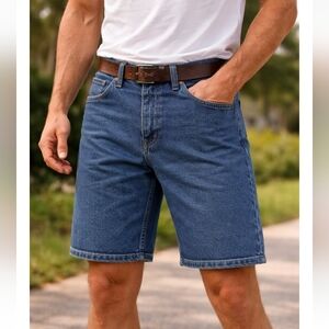 Wrangler Relaxed Fit Denim Shorts Mens 34 Blue Classic Jean Shorts Cotton
